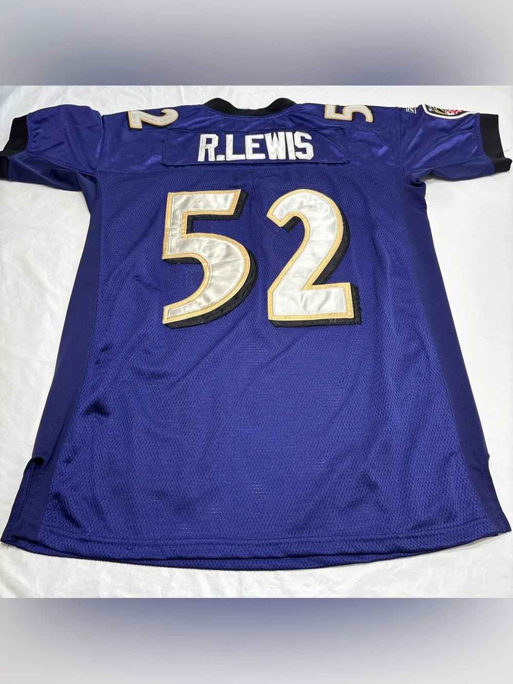 Reebok On Field BALTIMORE RAVENS NFL JERSEY #52 R. LEWIS Mens 48 XL Purple